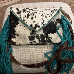 Myra bag Effervescent Leather and Hair on Tooled Bag